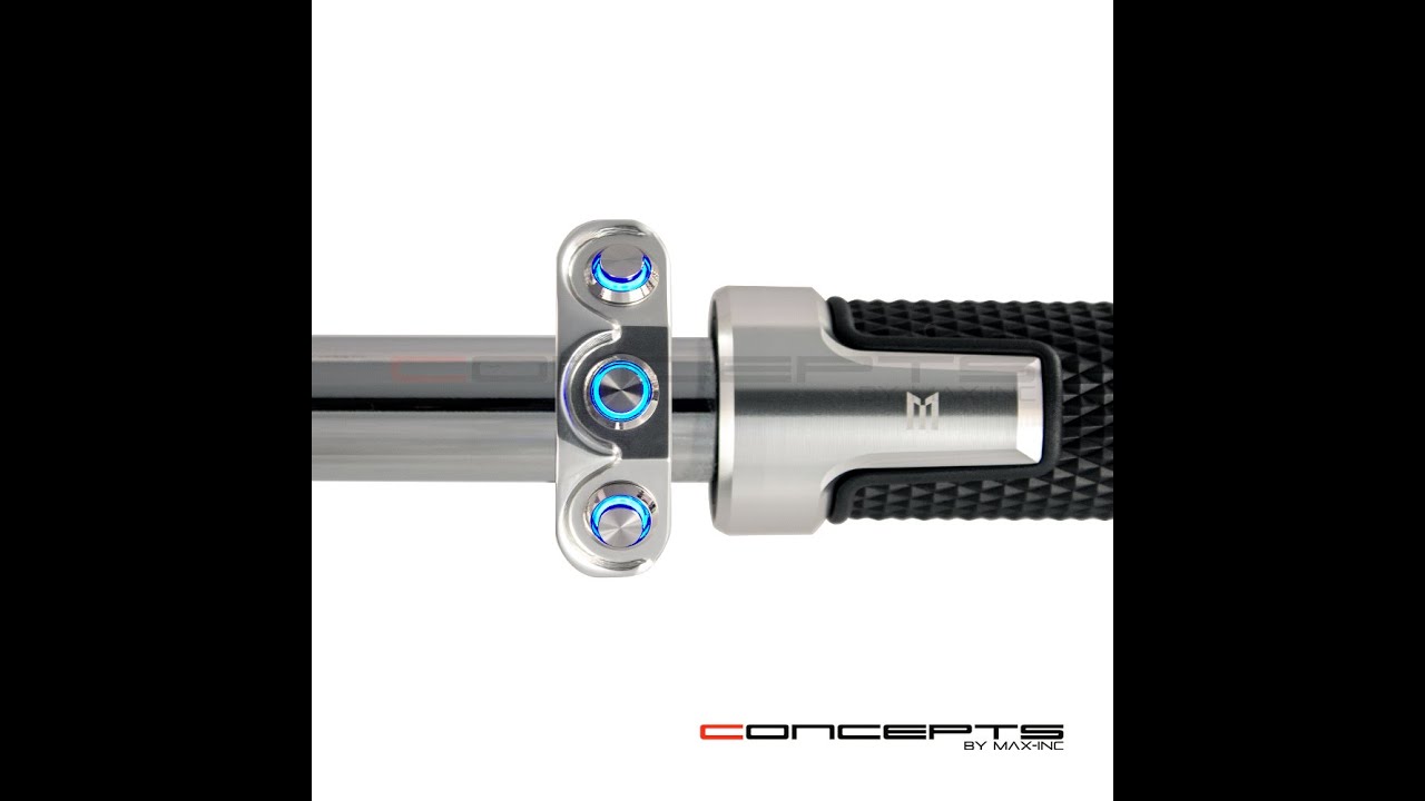 Max-inc Polished CNC Machined Billet Handlebar Mount Switch Combo Set