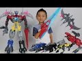 Megazord surprise  building the five battle zords with ckn toys