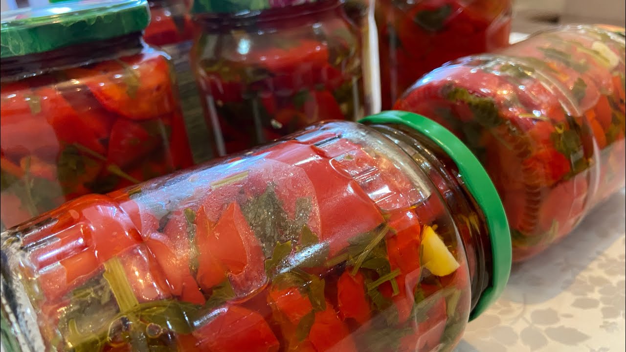 QIŞ ÜÇÜN YAĞDA QIRMIZI BİBƏR SALATI NECƏ HAZIRLANIR