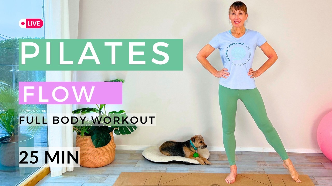 The Girl With The Pilates Mat training — from their workout “Pilates Flow 25 Min Full Body Alignment, Strength and Posture Workout | Day 5 Live Check In”