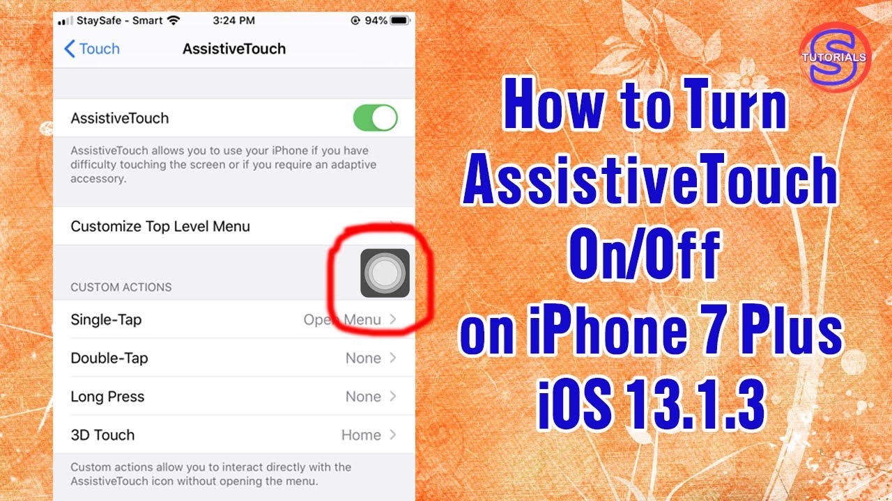 How to Turn AssistiveTouch On/Off on iPhone 7 Plus (iOS 13