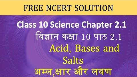 2.1 Acid Bases and Salts in Hindi- अम्ल क्षार एवं लवण - Class 10 NCERT Science Lesson 2 in Hindi