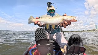 Minding My Business Catching Speckled and White Trout in My Kayak… Talking To My Grandbaby!! 