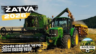 🌾Žatva jarného jačmeňa s JOHN DEERE 1570