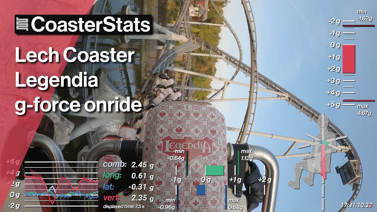 Lech Coaster last row g-force onride - Legendia [4K 60FPS]