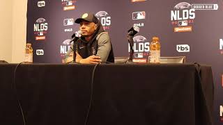 2021 NLDS: Mookie Betts reacts to throwing out Wilmer Flores in Dodgers' Game 2 win