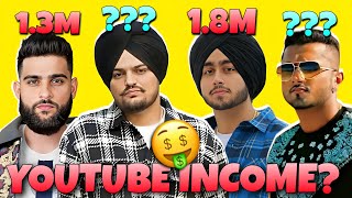 Top 10 Punjabi Singers Youtube Income Ft. Sidhu Moose Wala,Shubh,Karan Aujla & Yo Yo Honey Singh