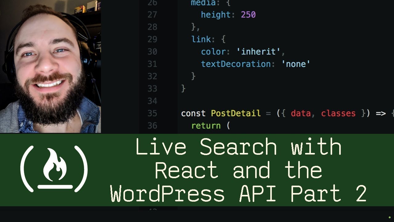 Live Search with React and the WordPress API Part 2 (P5D40) - Live ...