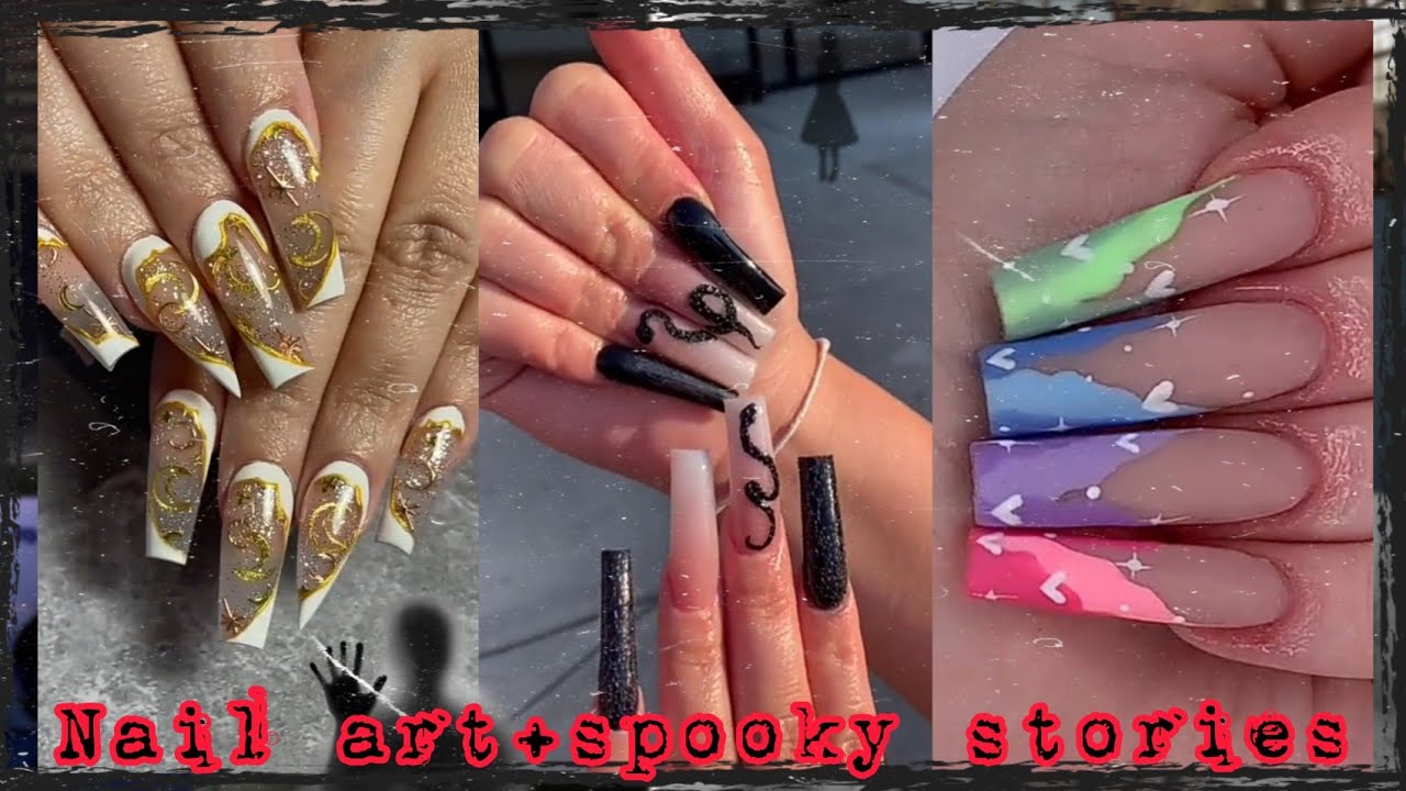 Nail art with creepy stories ||spooky storytime [Based on true events