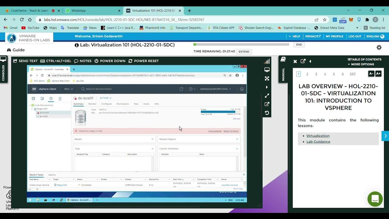 Catalogs VMware Hands on Labs New Labs! Standalone Labs VMware Learning