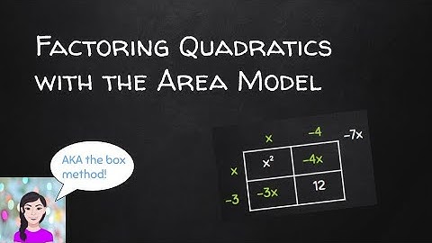 Factoring Quadratics using Area Model