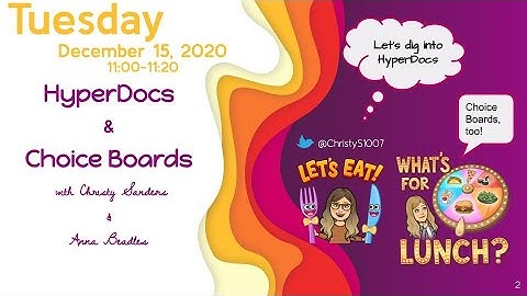 Lunch Bunch-HyperDocs & Choice Boards