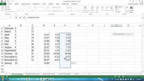 Operations Management using Excel: Forecasting Video 1/4 Moving Averages