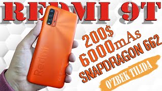 Redmi 9T, 200$ ga 6000 mA soatlik smartfon, olishga arziydimi? |O'zbek tilida