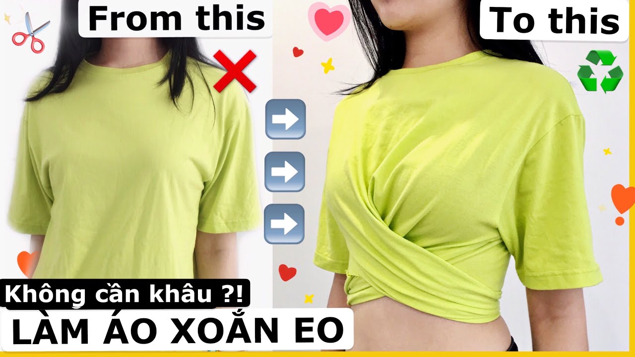 CÁCH LÀM ÁO XOẮN EO KHÔNG CẦN MÁY KHÂU