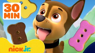 PAW Patrol Loves Yummy Pup Treats! w\/ Chase \& Rubble | 30 Minute Compilation | Nick Jr