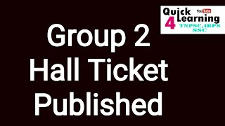 TNPSC GROUP 2 - 2018 Hallticket Published