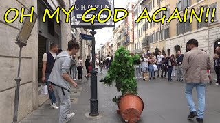 BUSHMAN ALMOST DOWN!! BUSHMAN PRANK ITALY MR CESPUGLIO