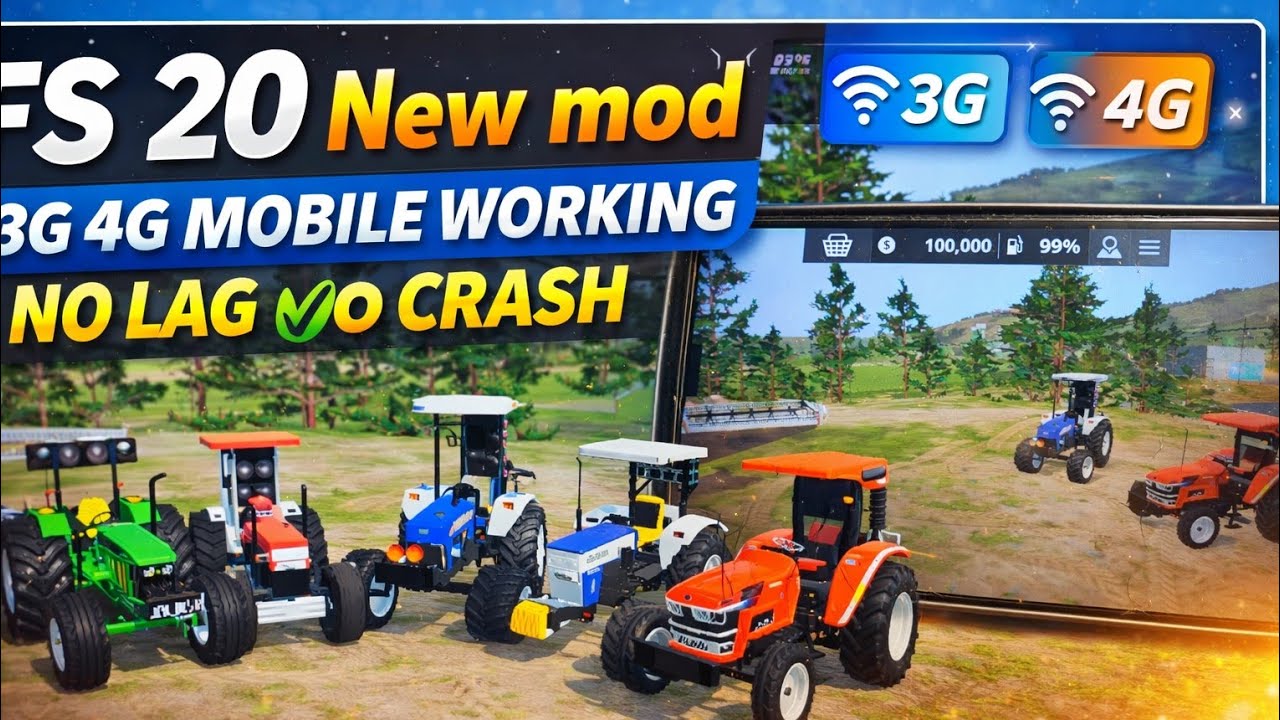 FS 20 New Mod 😍 | 3G 4G Mobile Working | No Lag No Crash | Best Farming ...