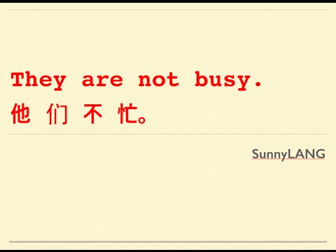 영어와 중국어를 한 방에 7-They are not busy.