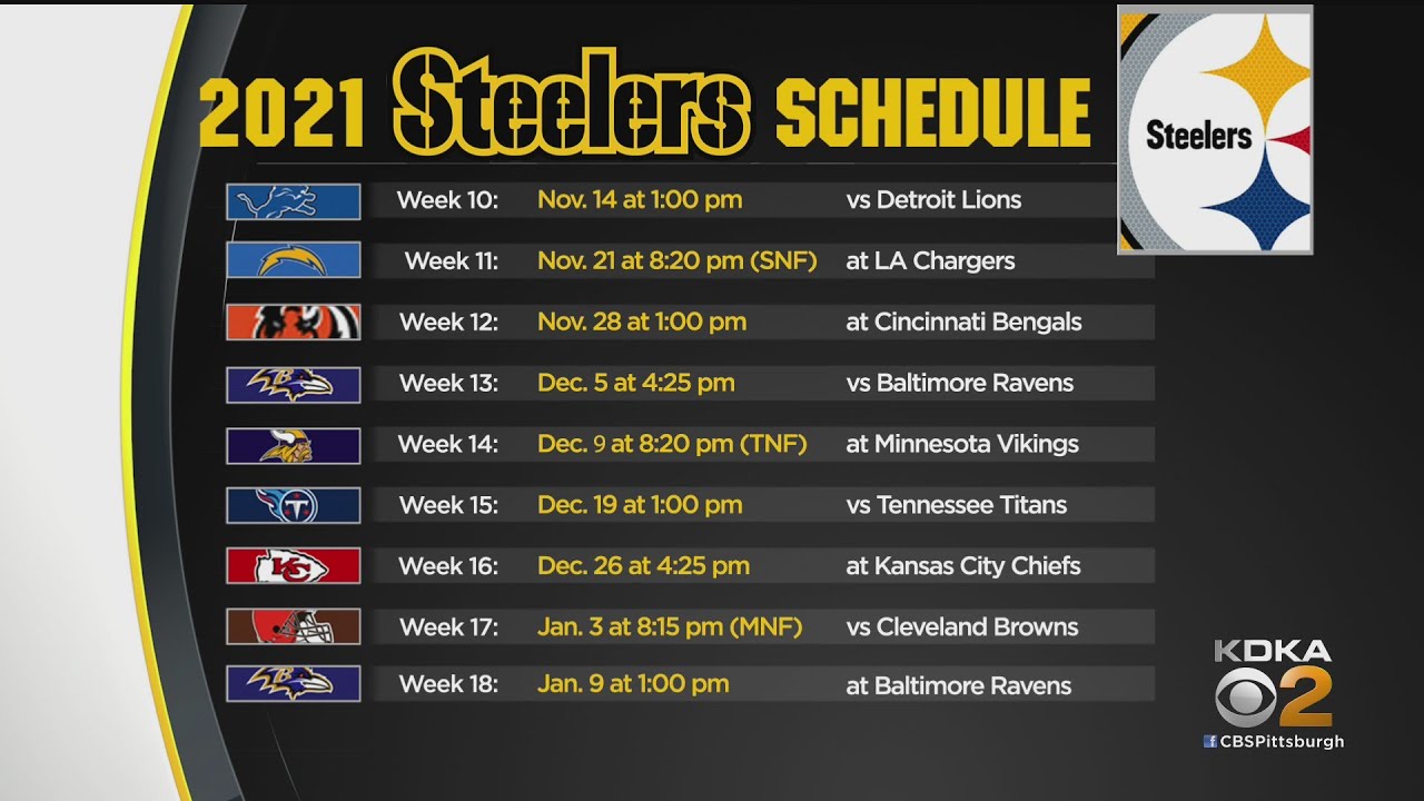 Printable Steelers Schedule 2022 23