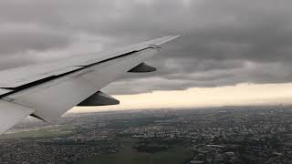 Atterrissage à Paris CDG avec nuages et turbulences