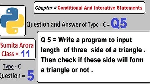 Write a program to input length of three side of a triangle. then check if these side will form a tr
