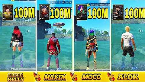 ELITE KELLY VS MAXIM VS MOCO VS ALOK SPEED ABILITY TEST IN WATER ⚡⚡ GARENA FREE FIRE