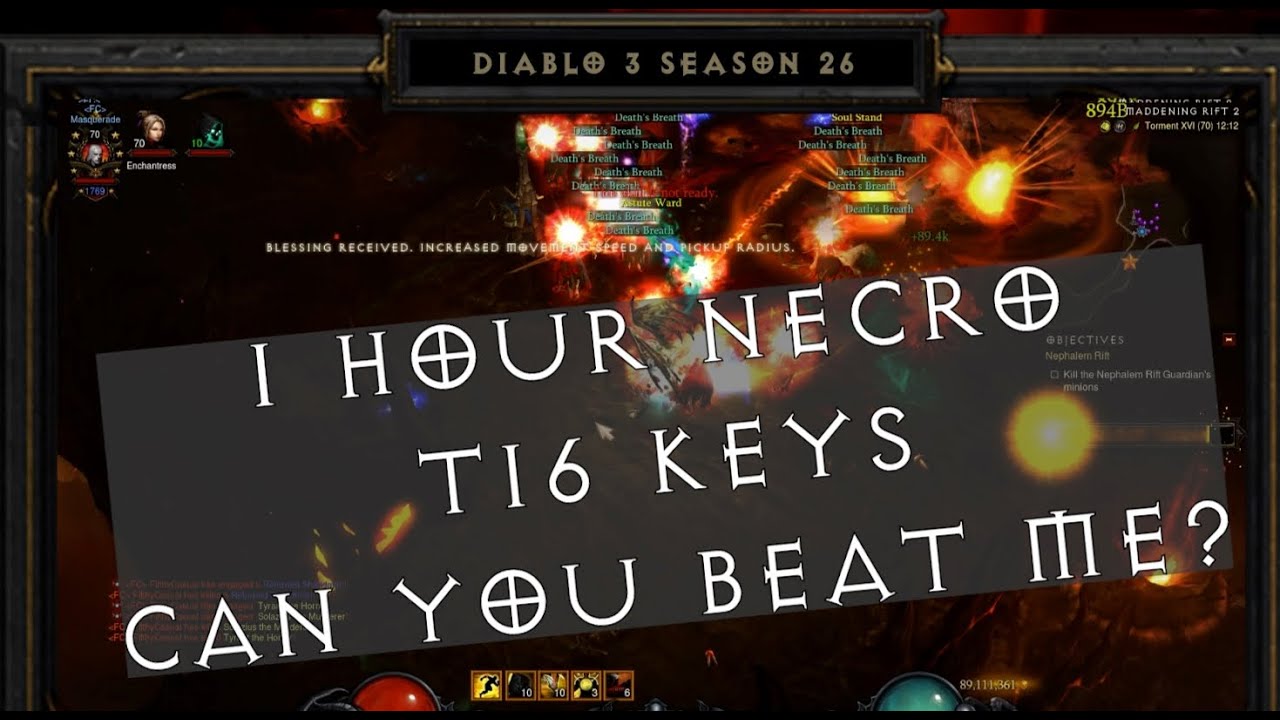 1 Hour Necro Key Farming - you beat me? Diablo 3 26 Echoing NIghtmares - YouTube