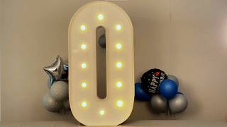 4FT Marquee Light Up Number 0 Instruction