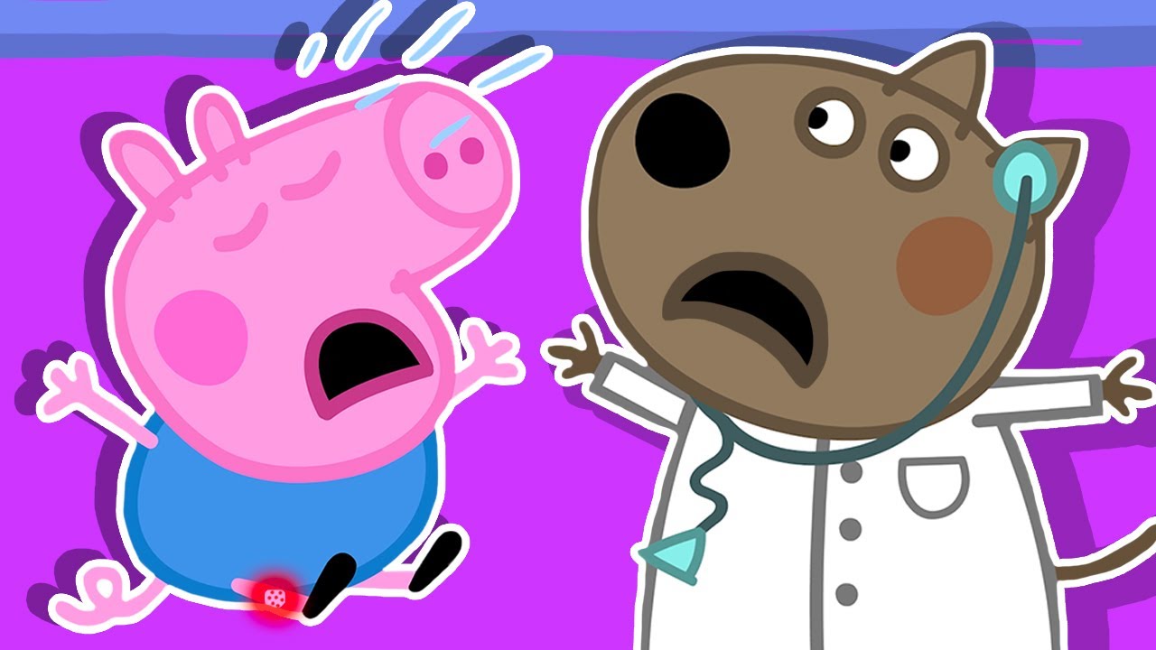Uh Oh! Georgie Pig Falls and Injures His Knee 💕 Peppa Pig Nursery Rhymes and Kids Songs