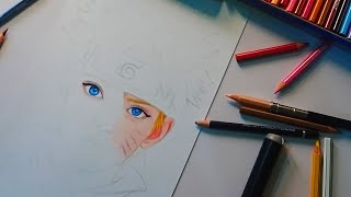 How to shade anime( Naruto) face with domes colour pencils. #tutorial screenshot 4