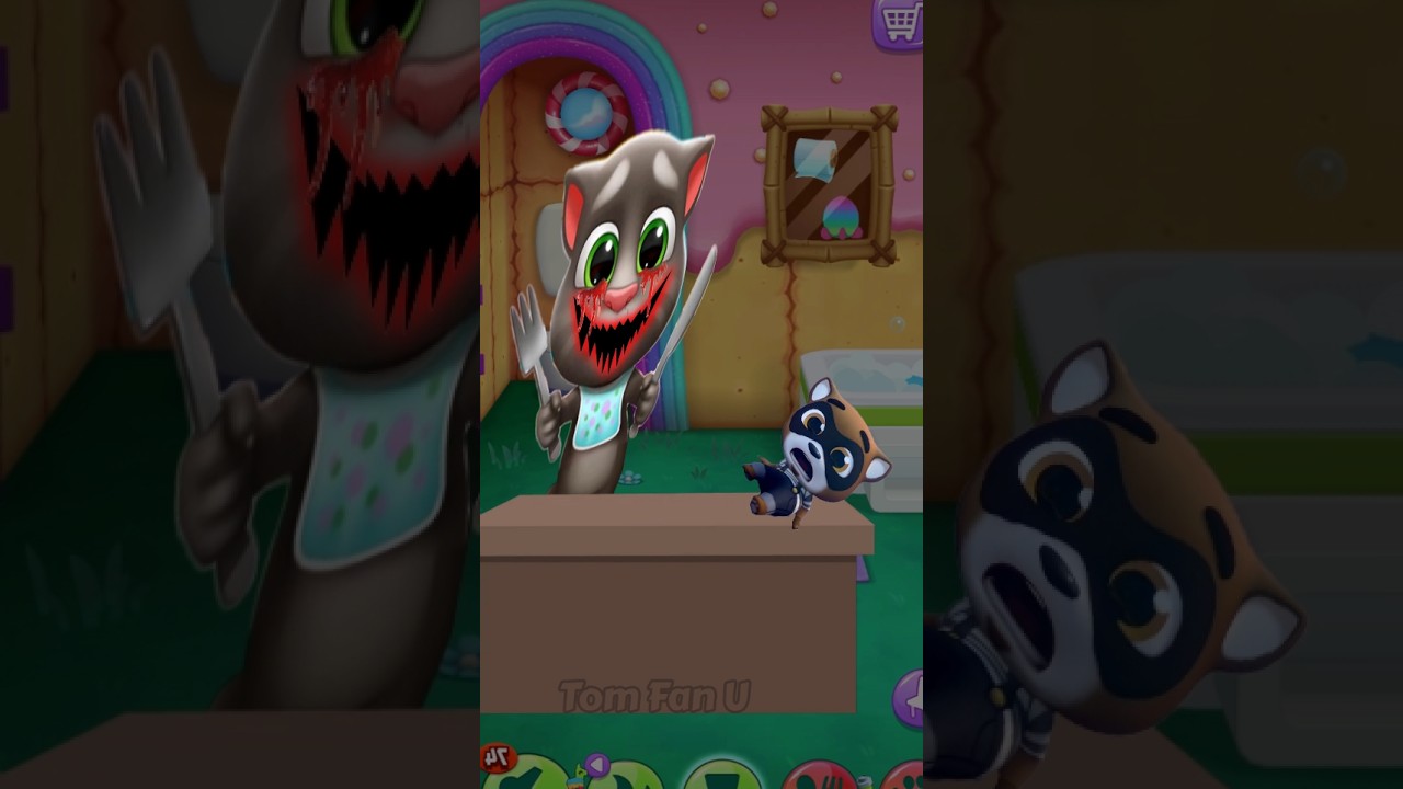 OMG Tom Ghost My Talking Tom 2 🤯 #shorts #tom #animation #cartoon #viral #cat #trend1