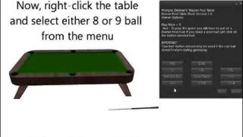 Blazen Pool Table - Set Up Tutorial (Second Life)