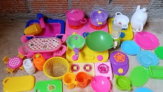 satisfying miniature kitchen washing cooking play toys velcro cutting pruit|ASMR video 🤩🤩🤩