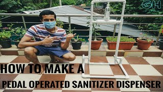 DIY Pedal Operated Sanitizer Dispenser with PVC Pipe | English Subtitles | G Hacks | Jibin Jegimon