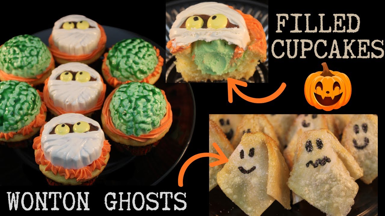 Кексы с начинкой из слайма и вонтонов на Хэллоуин (что-то вроде того).