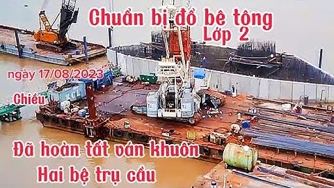 Cầu Rạch Miễu 2:đã hoàn tất ván khuôn hai bệ trụ  dây văng chính Chuẩn bị đổ bê tông lớp 2 đầu tiên