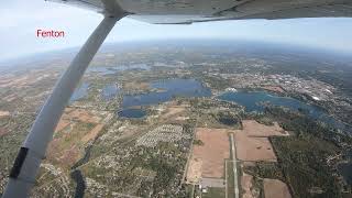 Flight Training, 2022/10/05, The cities I flew by in the long solo xc