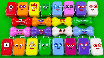 Numberblocks 🏳️‍🌈 Find Alphablocks in Suitcase & Bones Opening Slime & Clay Coloring! ASMR