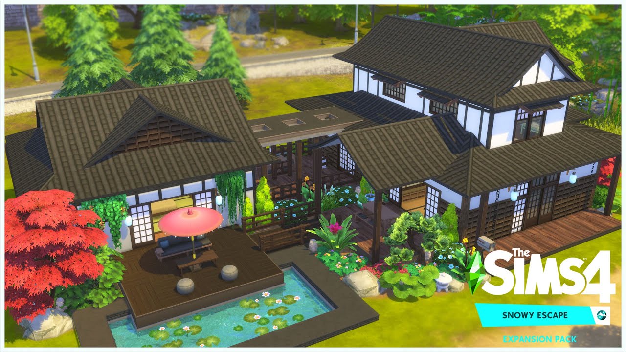 Japanese Family Home | The Sims 4 | Snowy Escape - YouTube