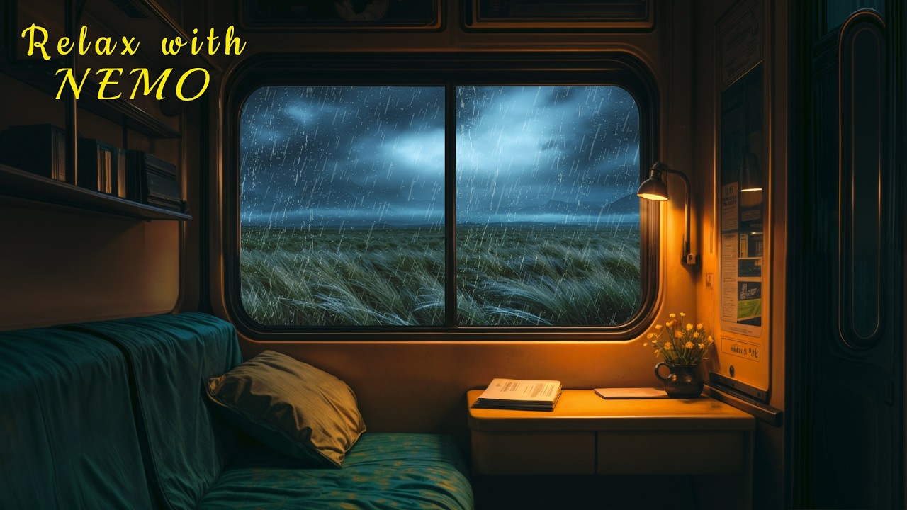 Rainy Night on a Vintage Train Ambience | A Journey Where the Rain Whispers and the Tracks Remember