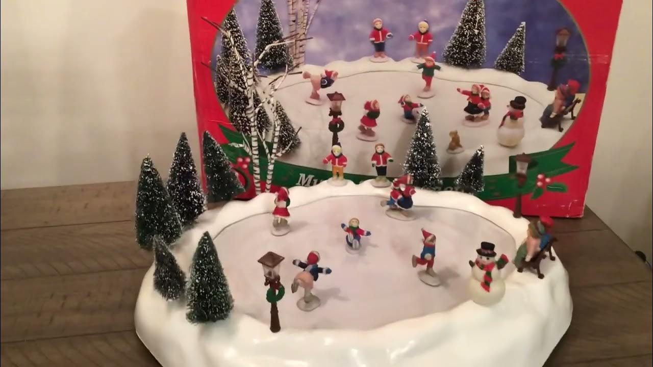Christmas village skating pond YouTube