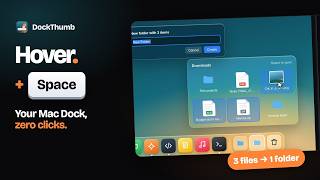 Mac Dock Stacks, Window Switcher & Tiling: Hover + One Key (DockThumb Demo)
