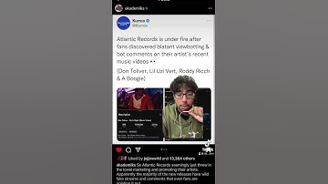 Atlantic Records exposed for botting views 😭