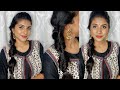 Under 2 minutes twisted braid hairstyle | Easy Indian Festival Hairstyle