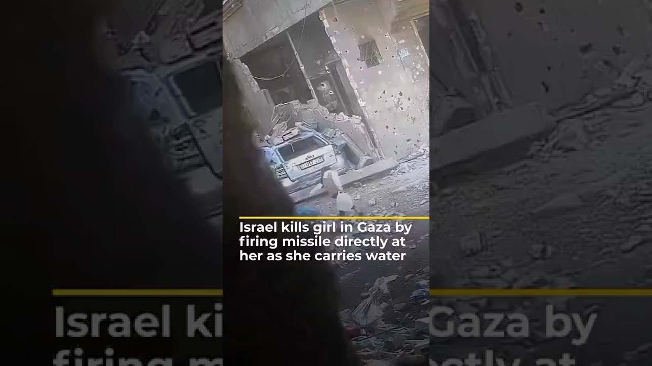 فيديو تم الحصول عليه حديثاً يُظهر صاروخاً إسرائيلياً يصيب فتاة فلسطينية في غزة | AJ#shorts