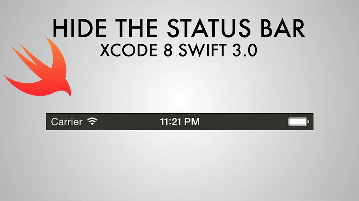 How To Hide The Status Bar In Xcode 8 (Swift 3)