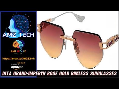 Describing Dita GRAND-IMPERYN Rose Gold Rimless Sunglasses, Amazon