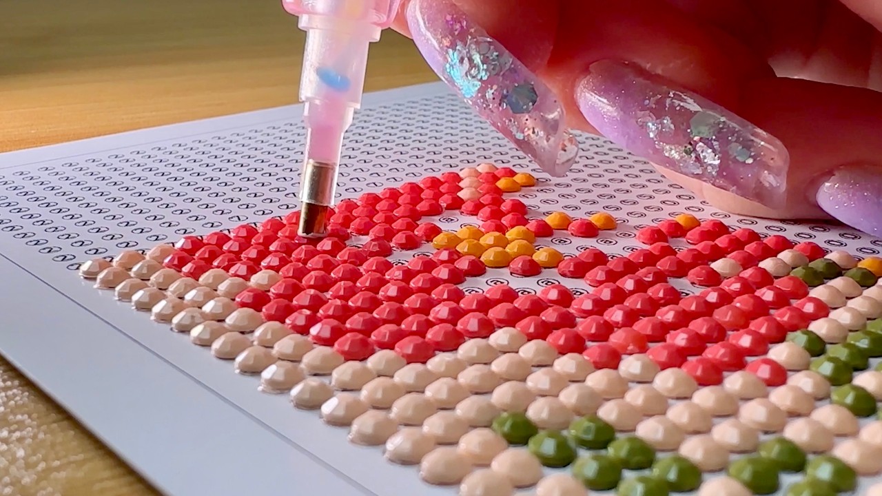 Diamond Painting ASMR | Mess Free Peel & Stick Kit Cute Cat | No Talking